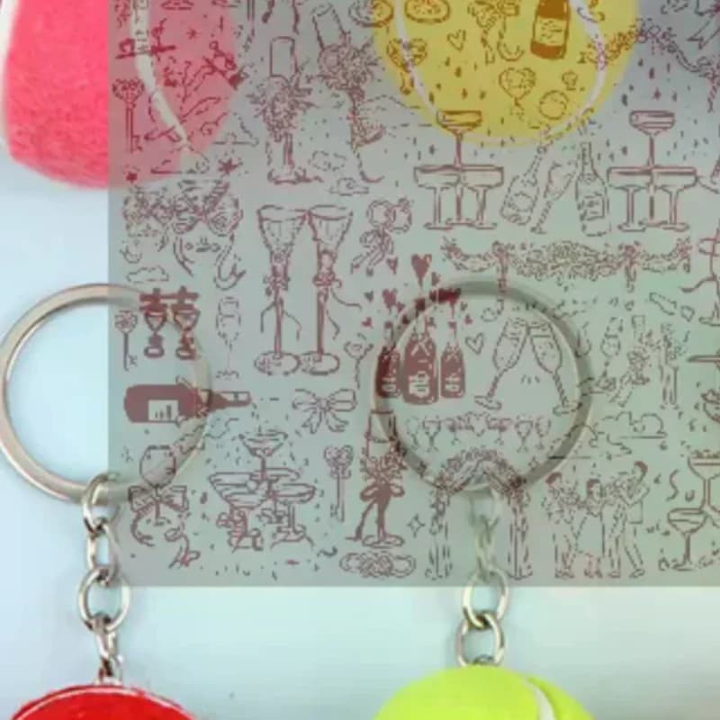 6 Color Key Chain Tennis Ball Metal Keychain Car Key Chain Key Ring sports chain sliver color pendant