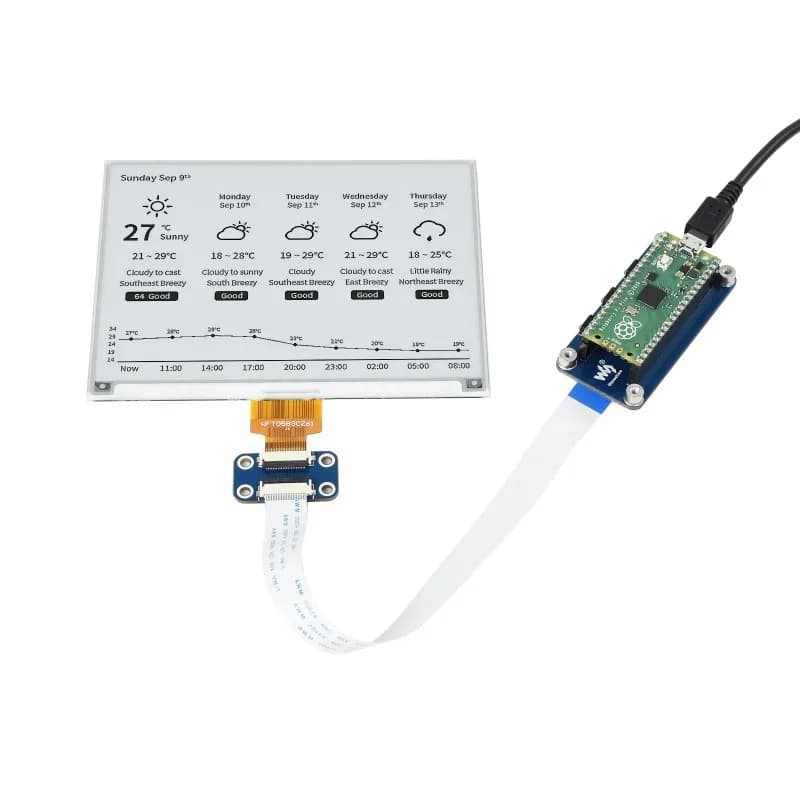 5.83inch E-Paper E-Ink Display Module for Raspberry Pi Pico 648*480 Black / White SPI Screen Support Custom