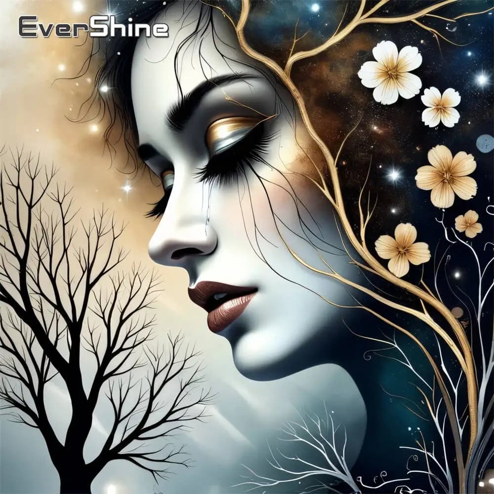 Evershine New Arrival Diamond Mosaic Woman Portrait Full Square Round Diamond Painting Flower Craft Kit Embroidery Child Hobby
