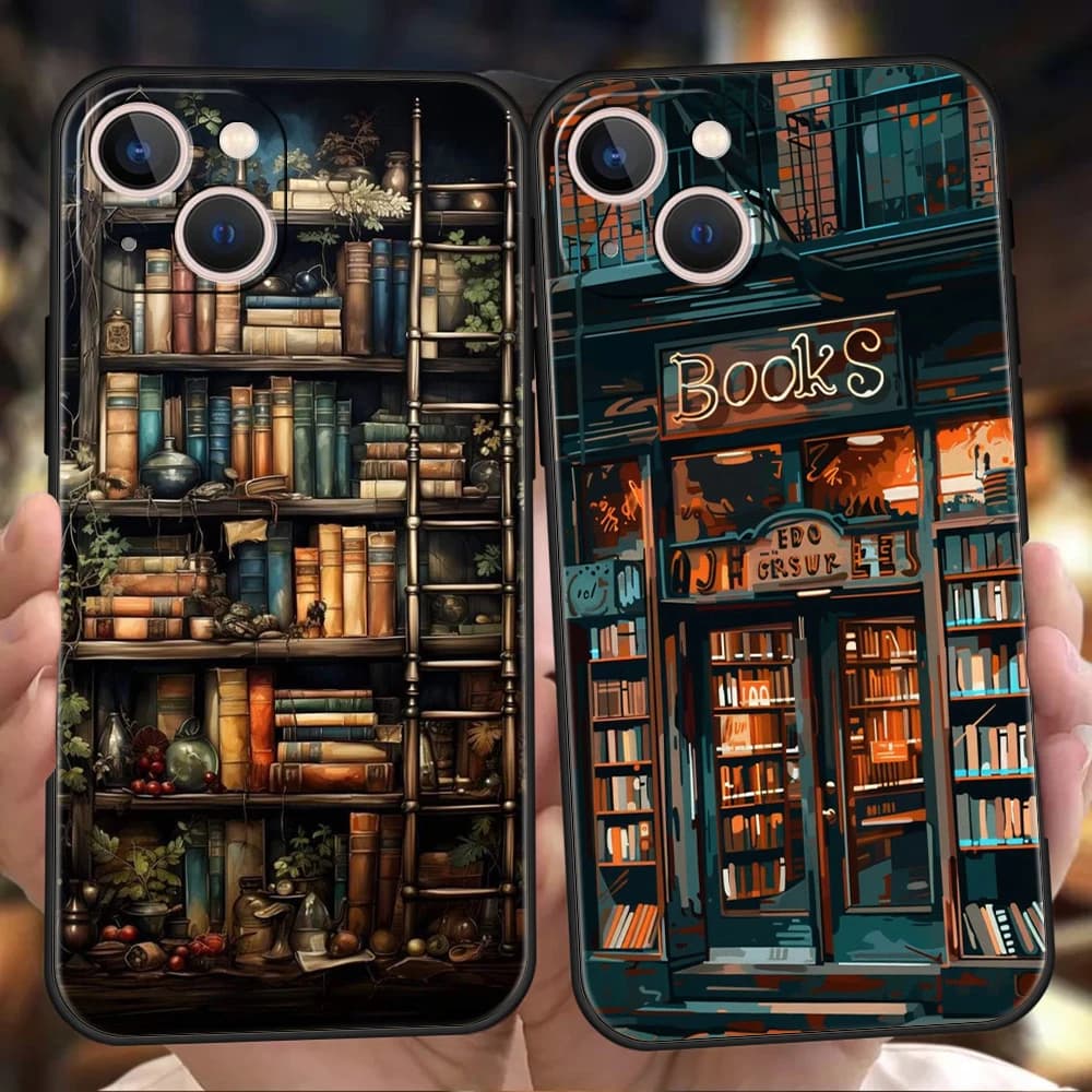 Leggi libri Illustrazione Custodia per telefono Cover per iPhone 17 16 15 14 13 12 Pro Max 17 Air 11 Pro Max Custodia morbida in TPU antiurto Fundas