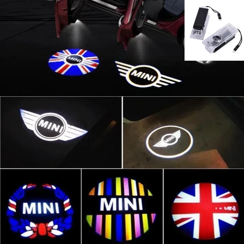 Luce di Benvenuto a LED per Portiera Auto 2-4 Posti, Proiettore per Mini Countryman Cooper F55 F56 R55 R56 R57 R60 F54, Accessori Auto