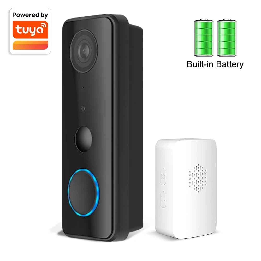 Videocitofono IP Wi-Fi 2MP 1080P con App Tuya e Campanello Interno, Telecamera Spioncino per Porta