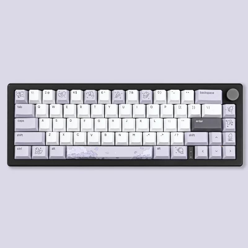 Set di Tasti a Tema Lilla Personalizzati in PBT con Sublimazione, Profilo Cherry, 134 Tasti per Tastiera Meccanica, Accessori e Regali
