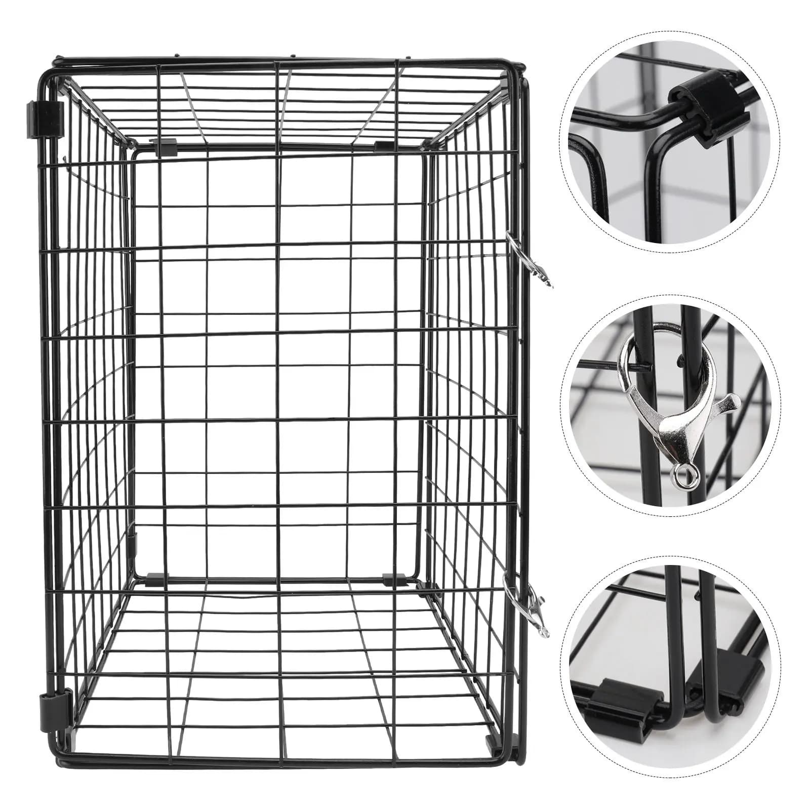 1Pcs Pet Car Cage Transparent Foldable Cat Cage Rust Proof Cat Carrier for Cats Under 3Kg Bath Hair Drying Anti Scratch Bite
