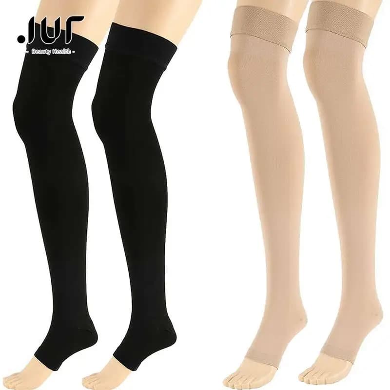 Calze a compressione calze al ginocchio Open Toe vene Varicose trattare modellare calze a pressione graduate calze da donna calze lunghe