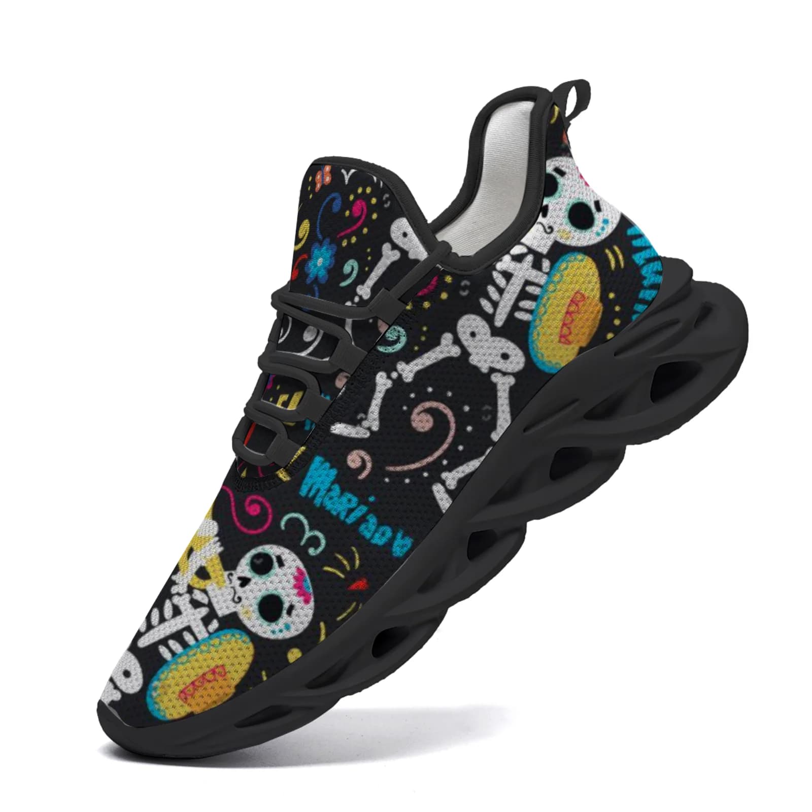 Casual sports shoes with bandeau skull customizable light running shoes for young shoes tightened in net EUR36-48