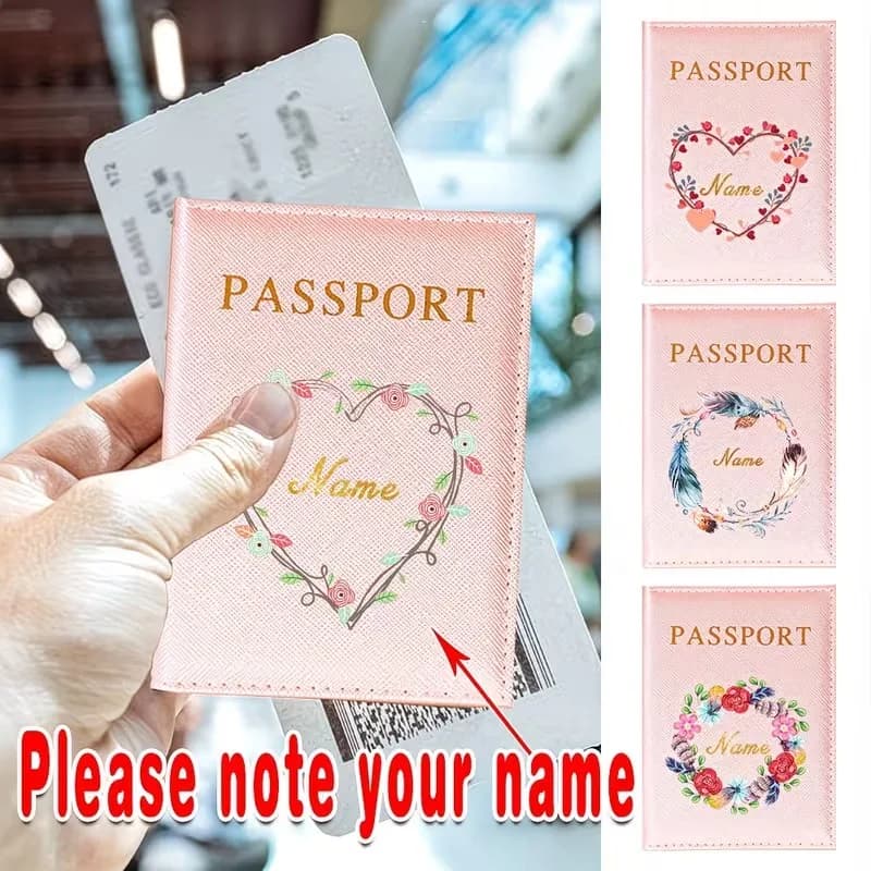 Customized Name Passport Sleeve Cover PU Passport Holder Protector High Quality Bank Business Card Case Organizer Protective