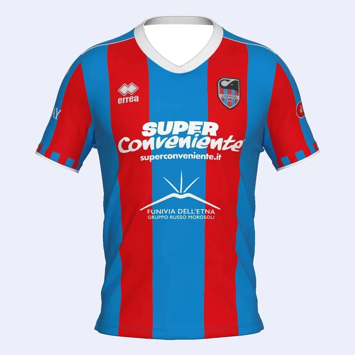 Maglia da Calcio Catania - Maglietta Sportiva Traspirante a Strisce Rosse e Blu, Jersey con Stampe 3D HD, Completo Genitore-Figlio