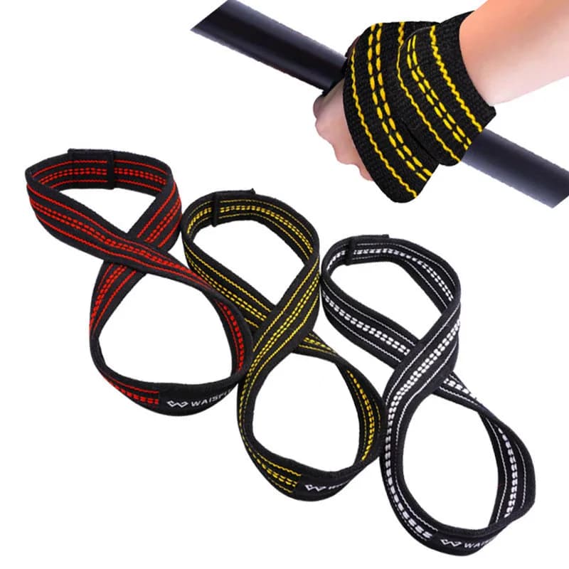 Deadlift Strap Figure 8 Weight Lifting Strap for Power Lifters Weightlifters Workout Heavy Duty Non Slip Dead Lift Wrist Strap