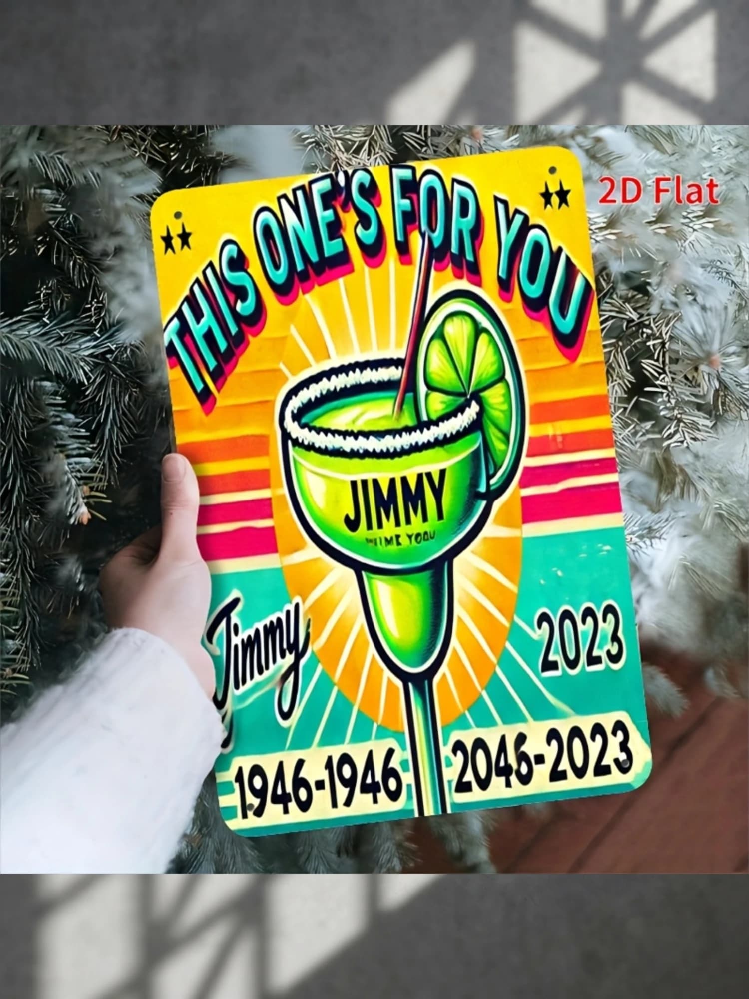 A "This Is a Drink for You, Jimmy" Metal Sign - Vivid Margarita Glass Design, Waterproof, Moisture-proof, and Durable Iron Wall Decor, Suitable for Home, Bar, Office, Caf￩, for Man Cave, Garage - Easy to Hang, 7.8 X 11.8inch, Home Decor Sign | Vivid