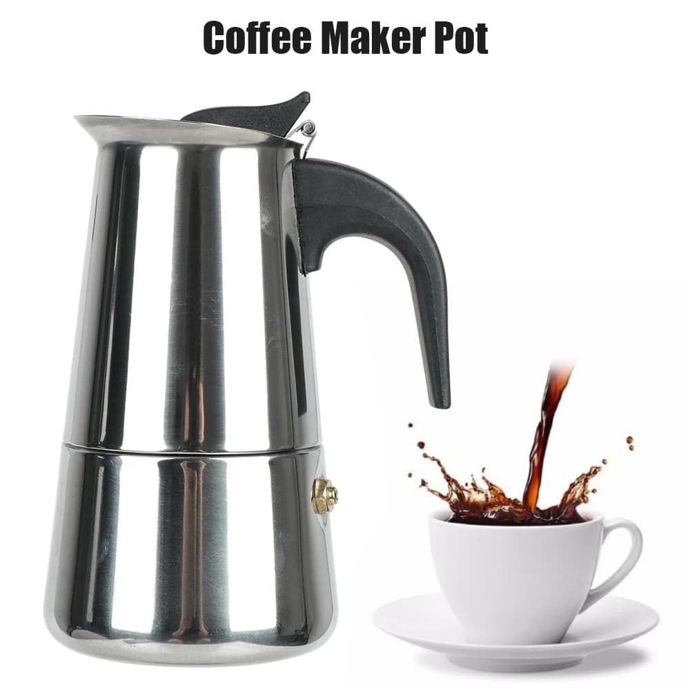 Acciaio inossidabile 2/4/6/9 tazze Mocha Espresso Latte Piano cottura Filtro Moka Caffettiera per la cucina