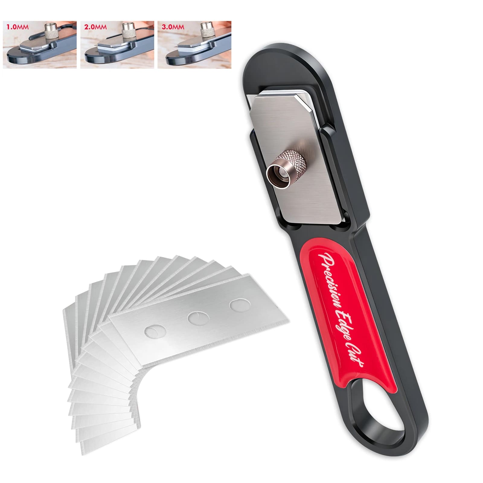 EHDIS Pellicola in Fibra di Carbonio, Strumento di Taglio di Precisione con Lame a Doppio Bordo, per Pellicole Oscuranti Auto e Carta, Taglierina per Spaziatura Bordi da 1/2/3mm