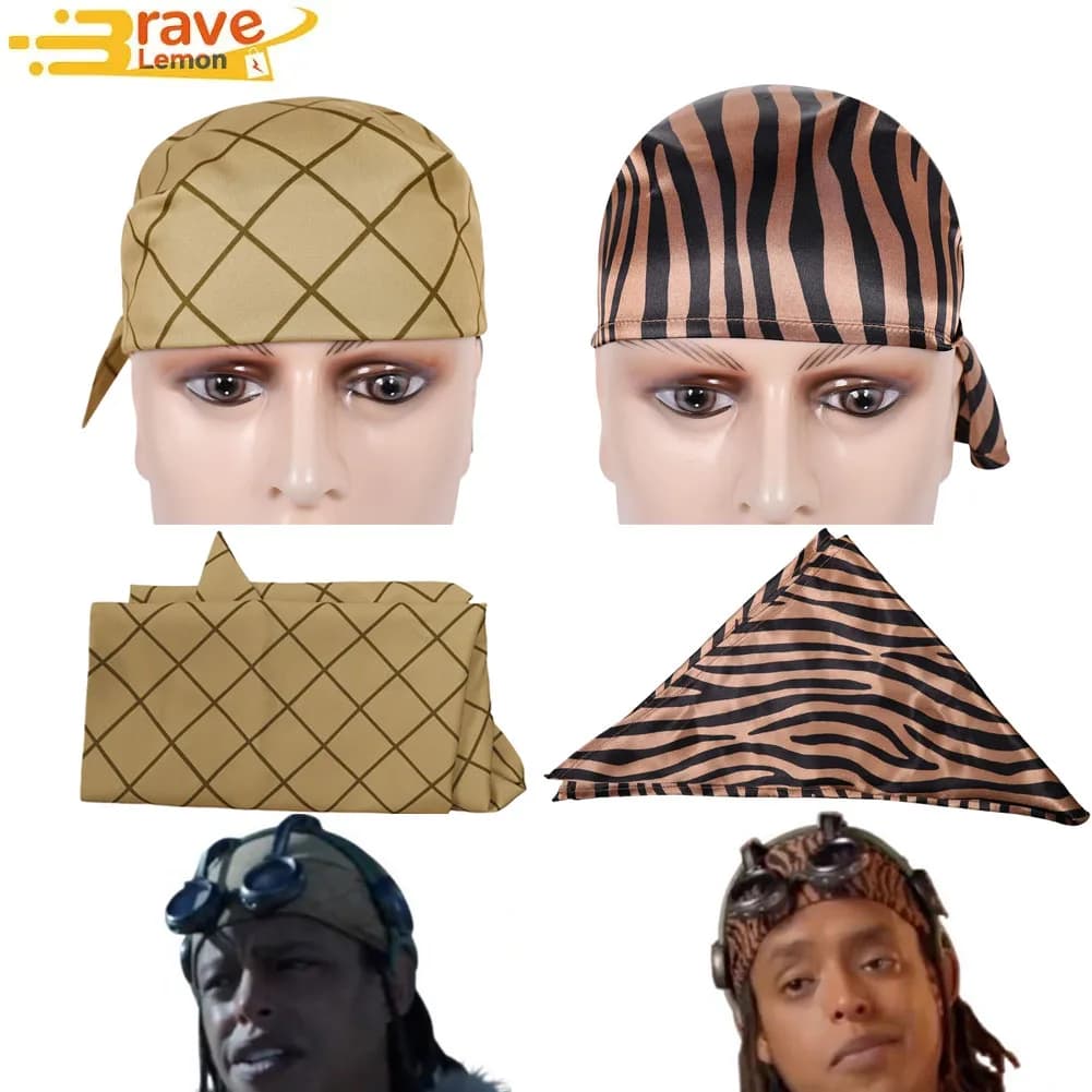 Fascia per Capelli Usopp Cosplay Uomo, Sciarpa Elastica Gialla Marrone Fantasia, Accessorio Costume Film, Fazzoletto per Halloween Carnevale