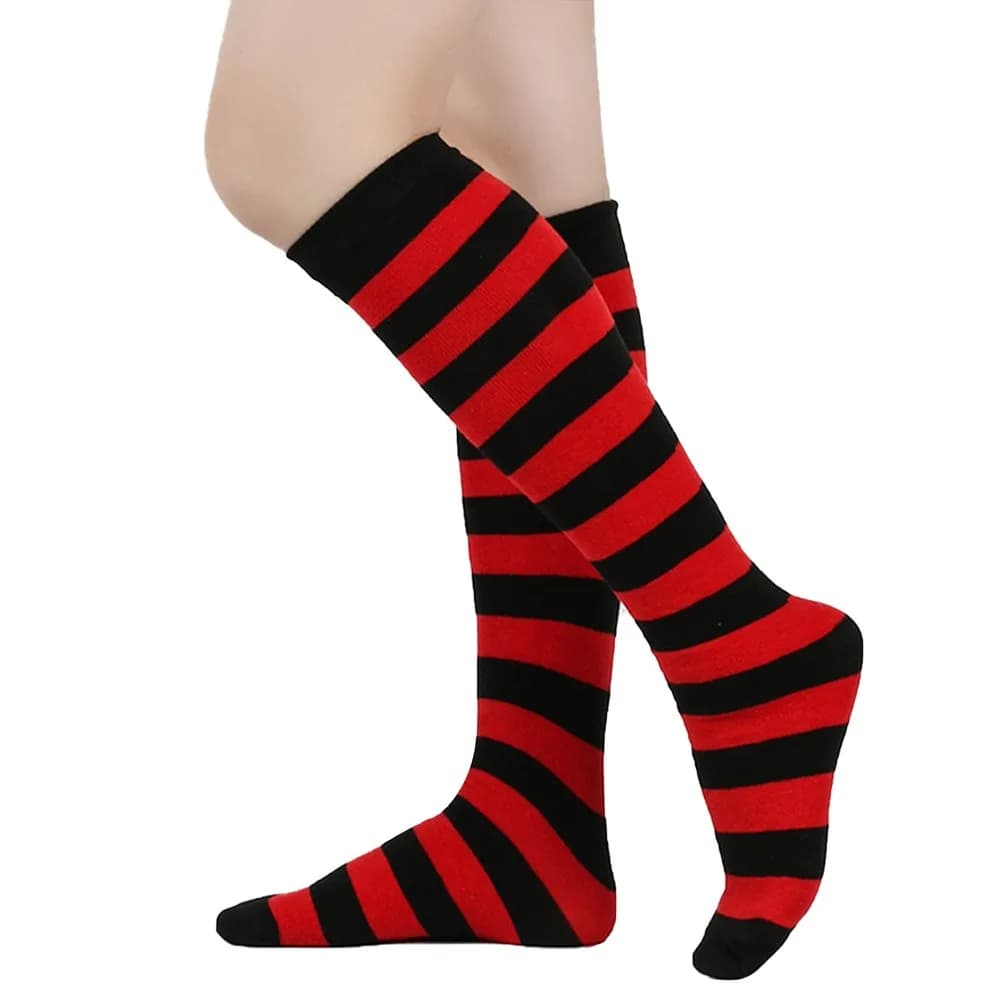 Calzino a righe stile giapponese 9 colori Nero Bianco Rosa Calzino caldo al polpaccio Calzino alto al ginocchio a tubo centrale da donna