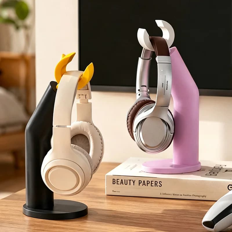 Retro Headphone Stand Desktop Headset Holder Display Rack Gift for Gamers Computer Desk Gaming Room Tabletop Storage Organizer