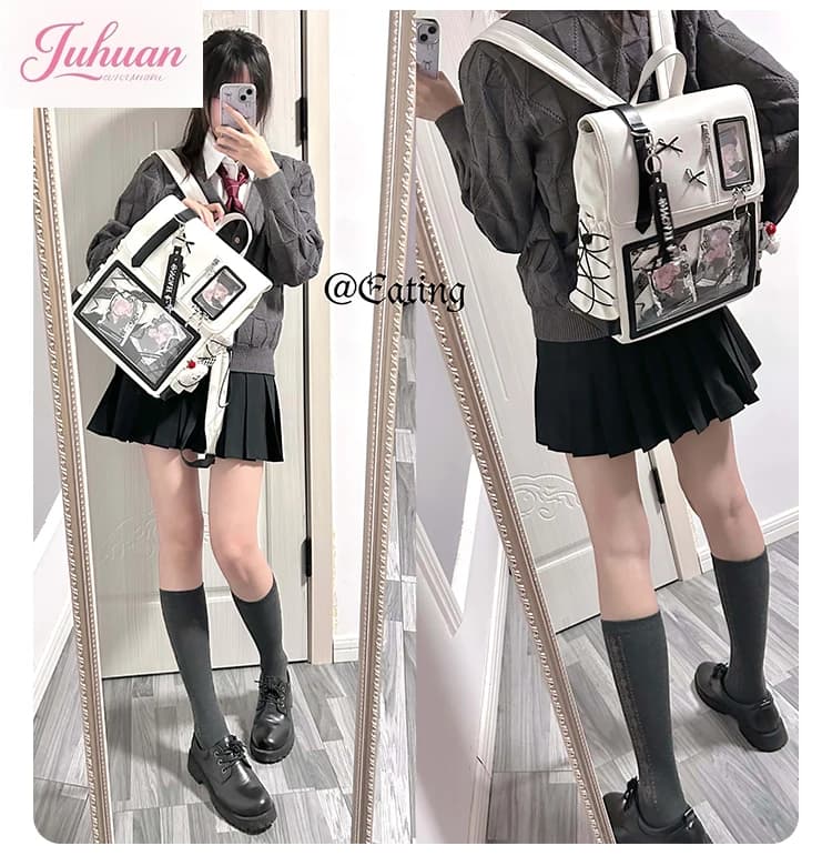 Original Flip Cover Japanese College School Bag Daily Ltabag Daily Large Food Volume Two-dimensional Comic Show Neutral Backpack