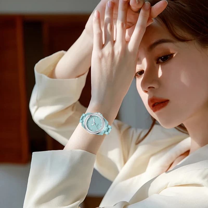 LIGE Elegant Luxury Woman Watch Fashion Simple Ceramic Strap Waterproof Classic Diamond Dial Quartz Women's Wristwatch Reloj New