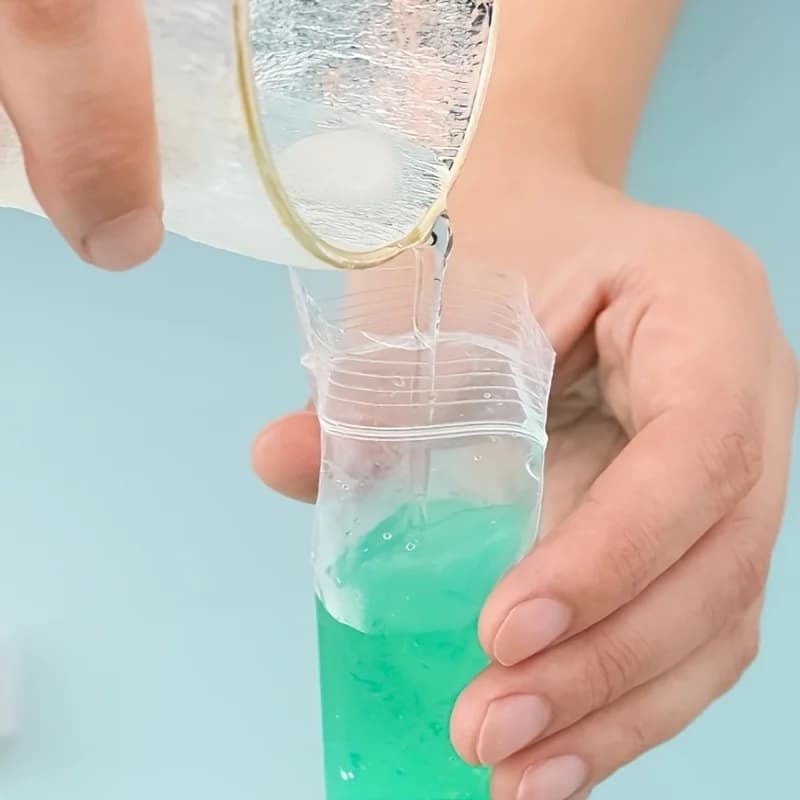 50 Sacchetti per Ghiaccioli, Stampi Fai-da-Te per Gelati, Buste Riutilizzabili per Succhi, Yogurt e Snack Fatti in Casa