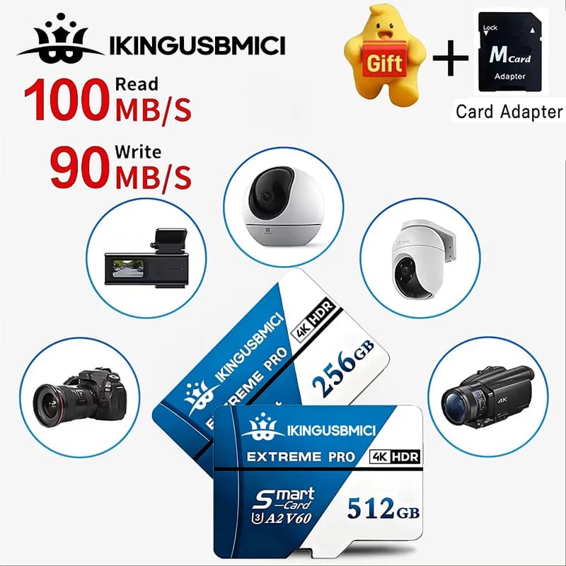 Memory Card Micro TF SD Card TF Cards SD Cards 512GB 256GB 32GB Class 10 V10 Reliable Performance for PC Laptop Mobile