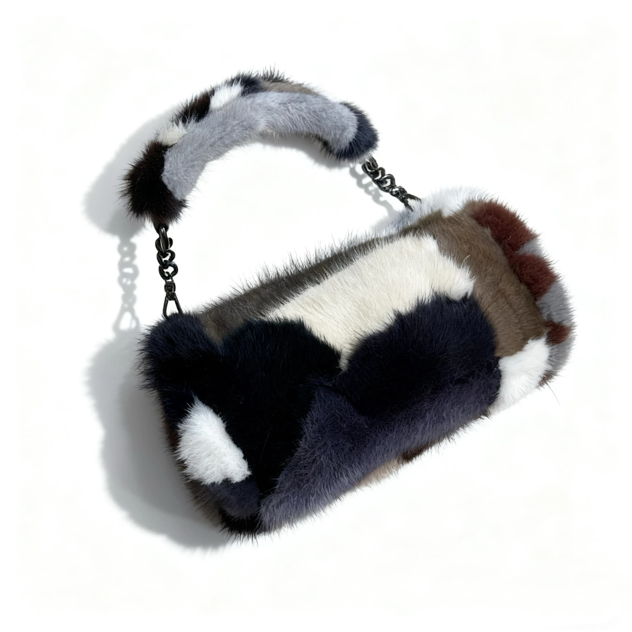 Borsa in pelliccia di visone naturale per donna Borsa in pelle Peluche Borsa da donna casual Borsa a tracolla invernale Borsa per la spesa squisita alla moda