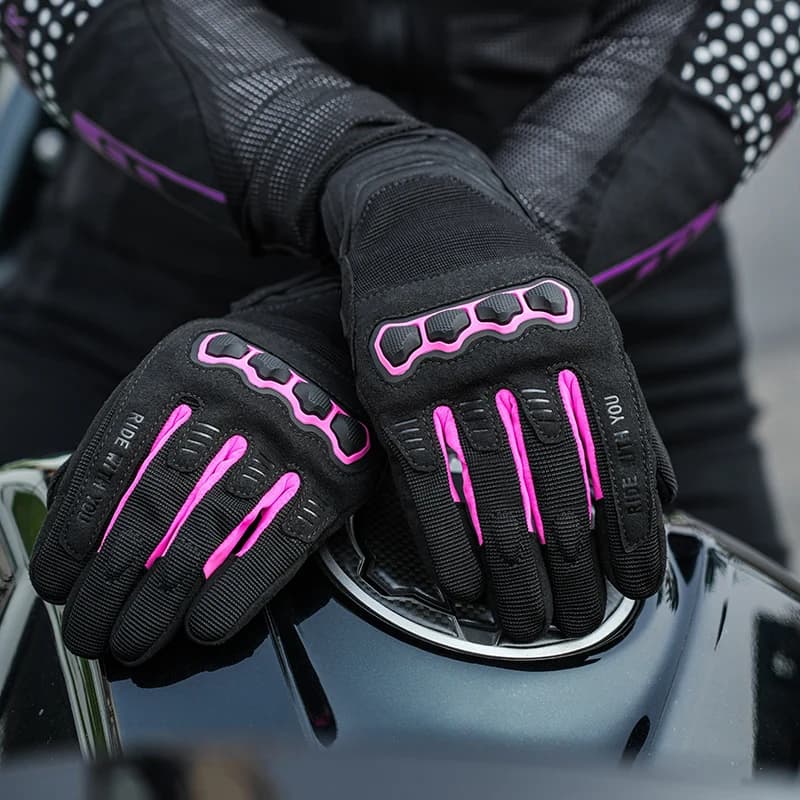 Guanti da moto Guanti da moto touch screen a dita intere Guanti estivi genuini antiurto per uomini e donne