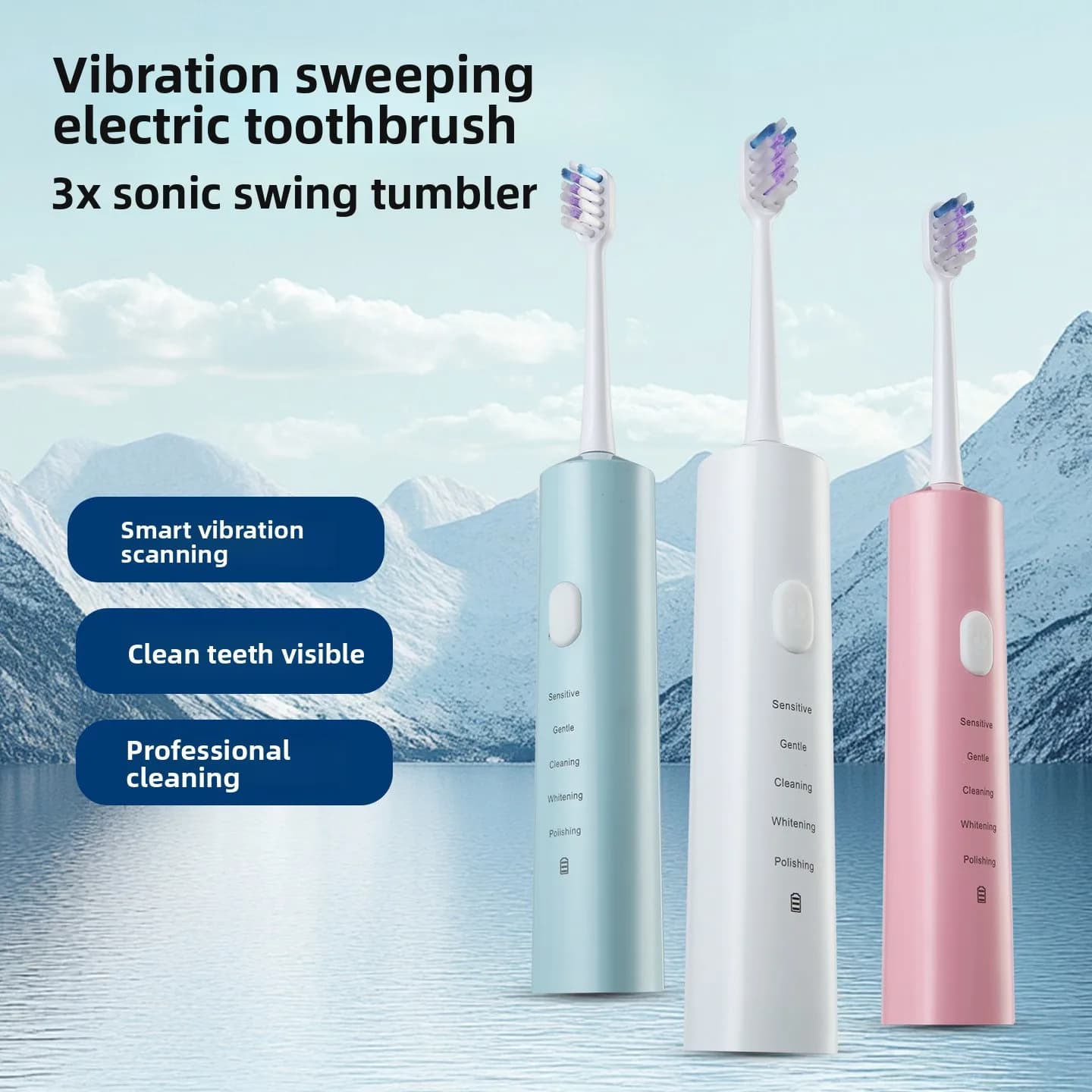 Intelligent teeth cleaning Waterproof portable portable electric toothbrush soft bristles for adults and children