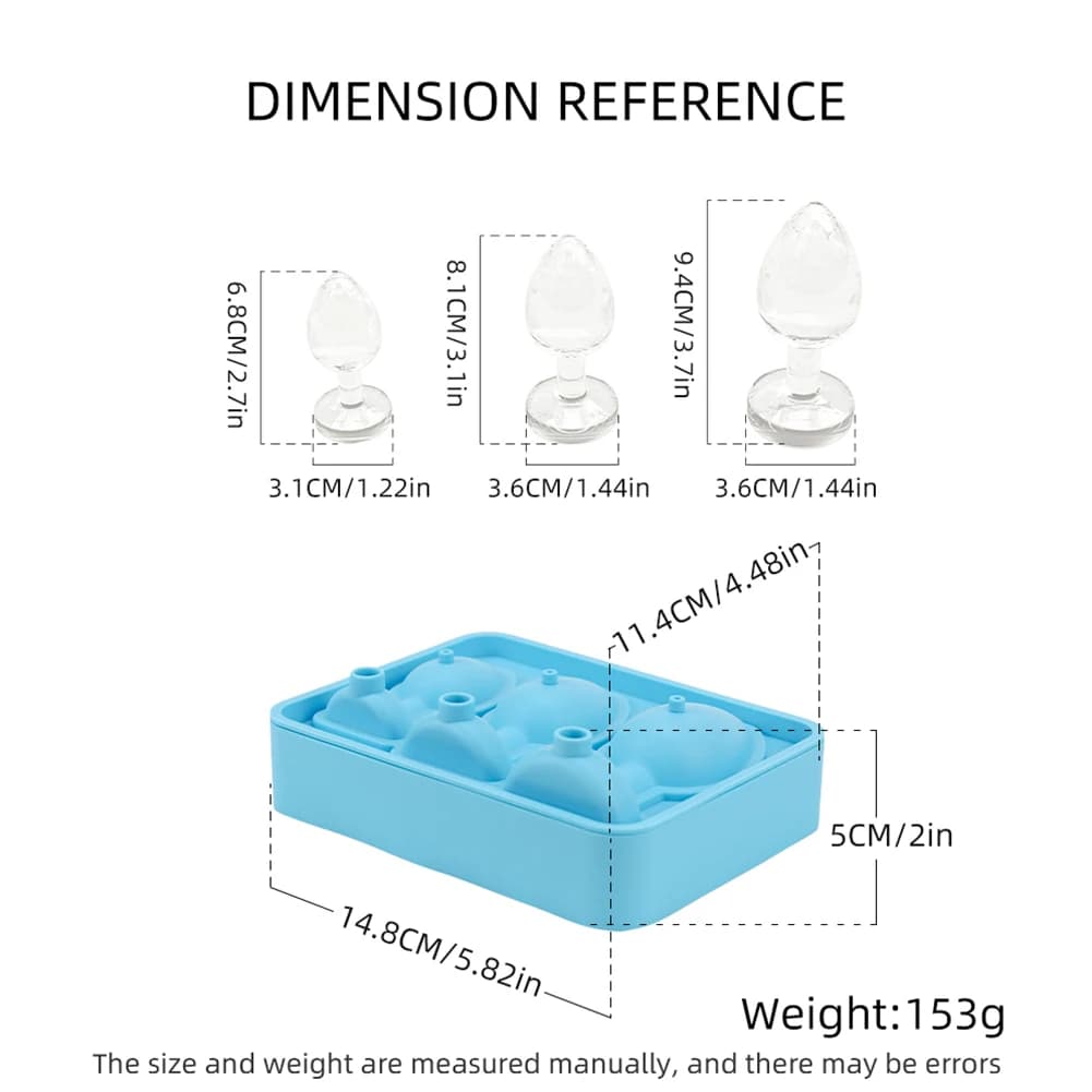 Stampo per Cubetti di Ghiaccio in Silicone a Forma di Butt Plug, Riutilizzabile, Divertente, per Succhi e Bevande