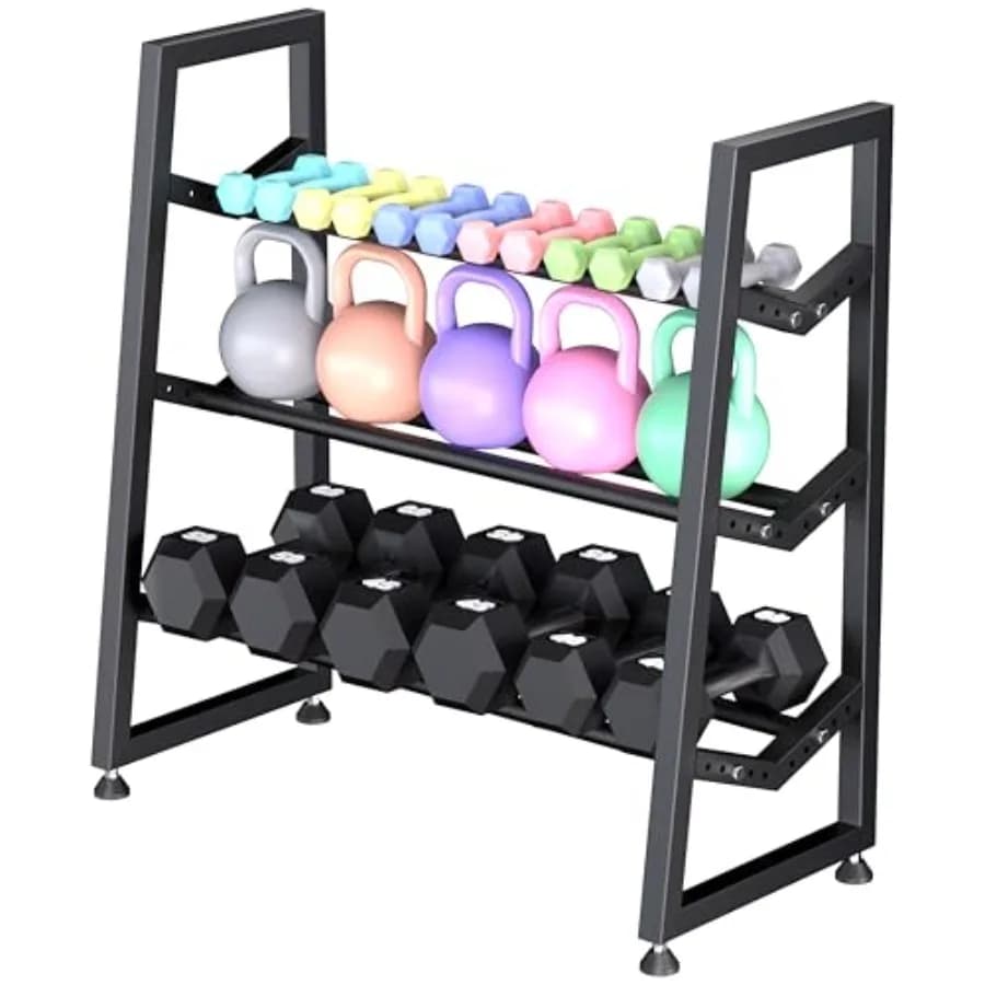 3-level V handlebar holder, adjustable, durable metal, for handlebars, kettlebells and more, space saving for the house