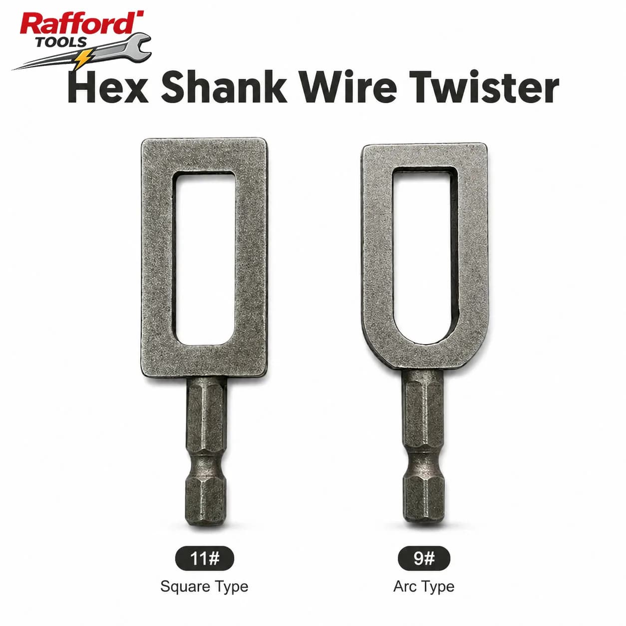 Rafford 1/4 Inch Hex Shank Wire Twister Drill Attachment, 9#/11# Rebar Tie Wire Winder Tool for Fence Repair & Construction