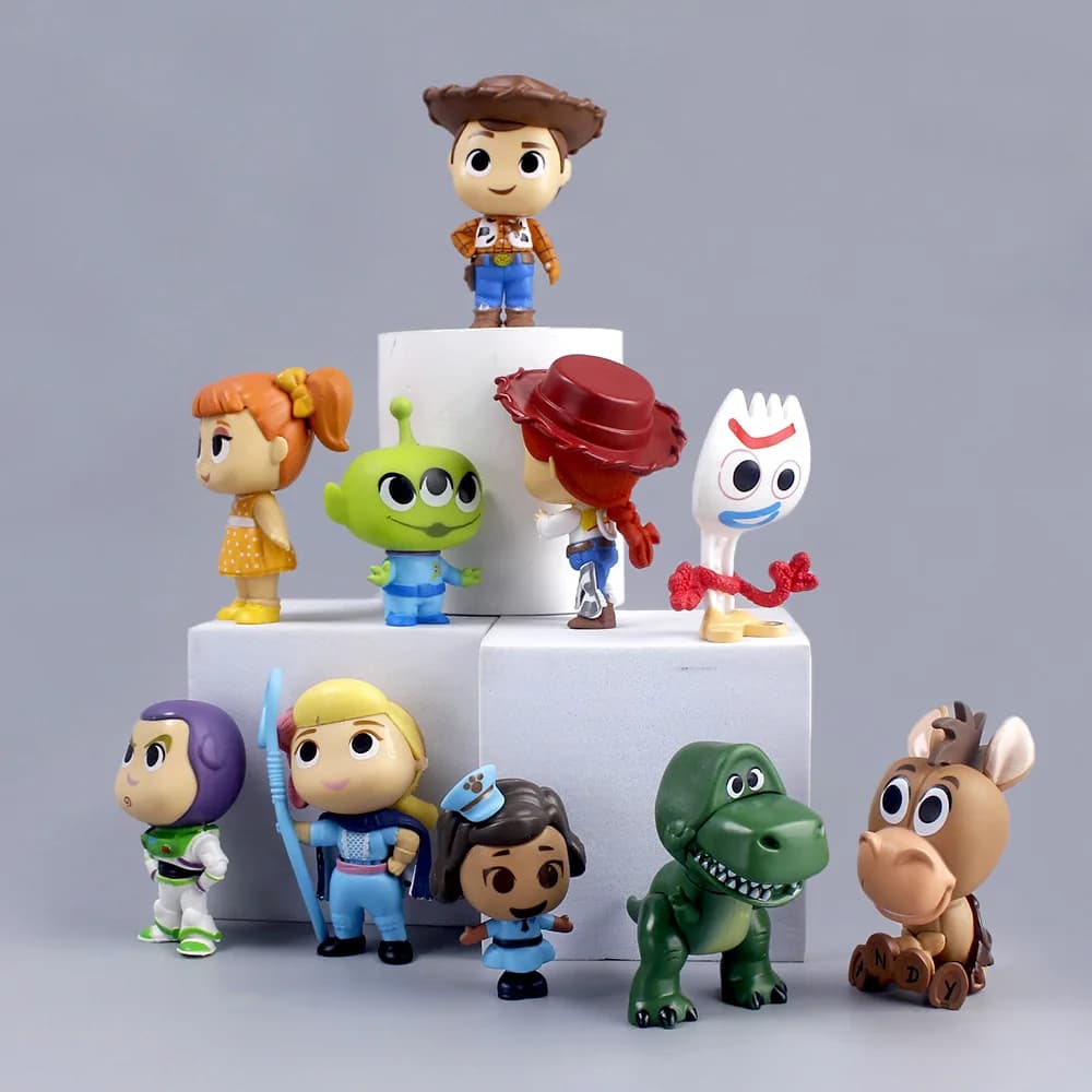 10 Pz Anime Toy Story Action Figure Buzz Lightyear Woody Jessie Alien Kawaii Doll PVC Modello da collezione Giocattoli Kid Regalo di Natale