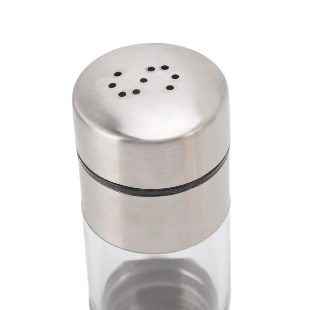 Set di 4 bottiglie per condimenti in acciaio inossidabile 304 con supporto in legno, barattoli per spezie resistenti, facili da pulire e da riempire.