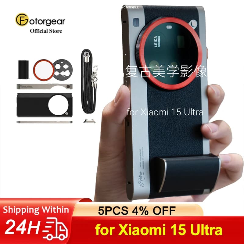 Fotorgear Custodia per telefono classica retrò per fotografia professionale per Xiaomi 15 Ultra con attacco a T, compatibile con filtro per obiettivo da 67 mm