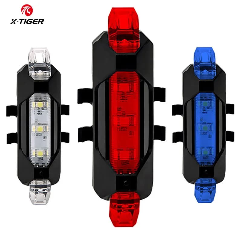 X-TIGER Bicycle Light Rechargeable USB Rear LED Light warning light for bicycle torch