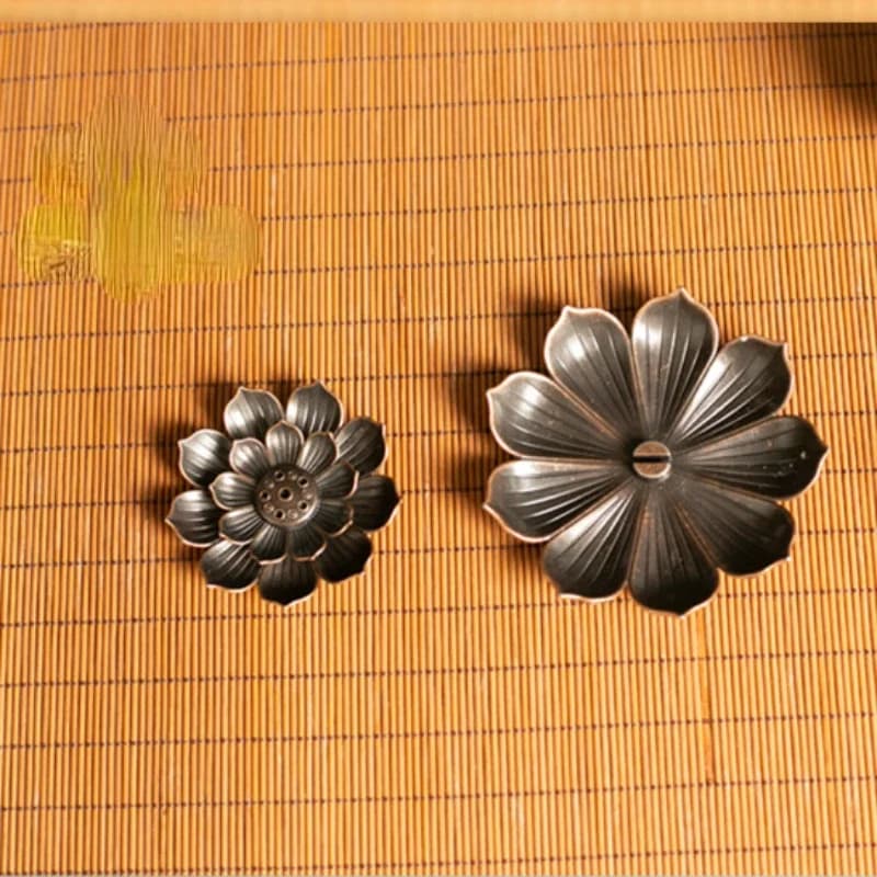 2 in 1 Alloy Incense Burner Metal sandalwood Incense Sticks Holder Buddhism Zen Lotus Sticks Incense Censer Nasturtium Ashtray