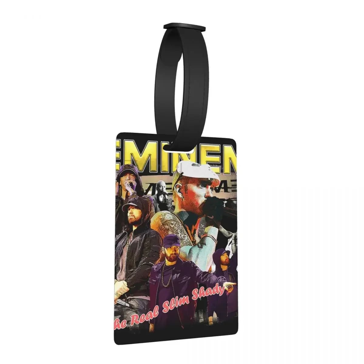 Eminem Slim Shady Music Rap Etichette per bagagli Accessori per valigie Moda da viaggio Etichetta per imbarco per bagagli Porta etichette ID Nome Indirizzo