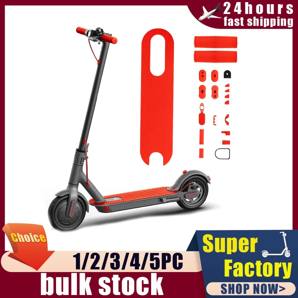Set di cuscinetti per piedi in silicone Porta di ricarica per scooter elettrico Custodia in gomma antipolvere per Xiaomi Mijia M365 Parte antiscivolo dell'impugnatura del manubrio