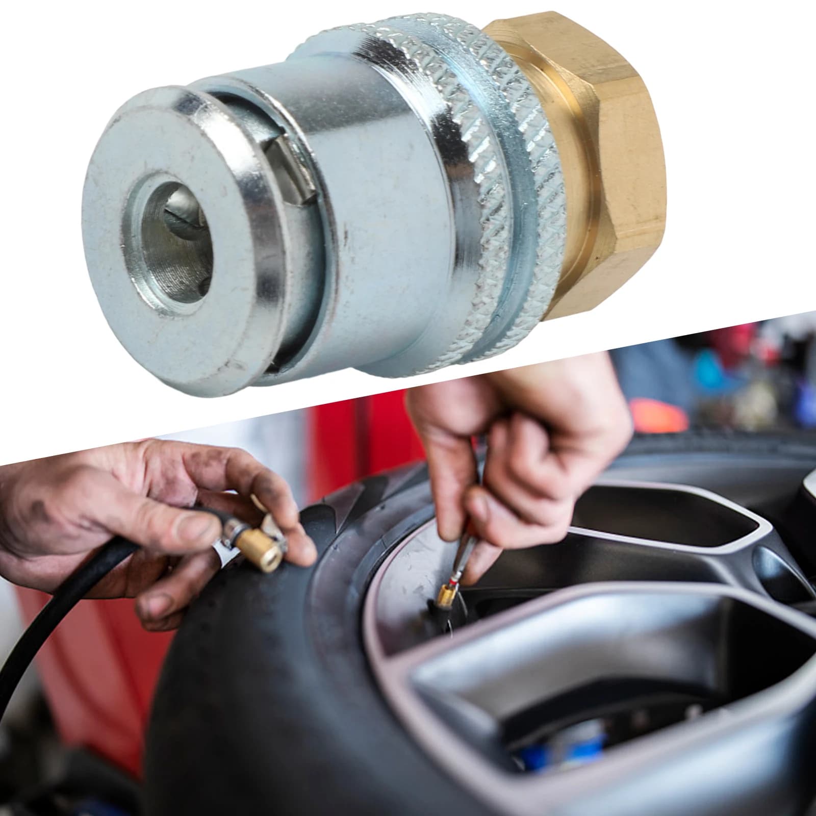 1/2 Pezzi Connettori Gonfiagomme a Bloccaggio Rapido 1/4 NPT in Ottone a Foro Largo per Valvole Heavy Duty di Camion e Camper