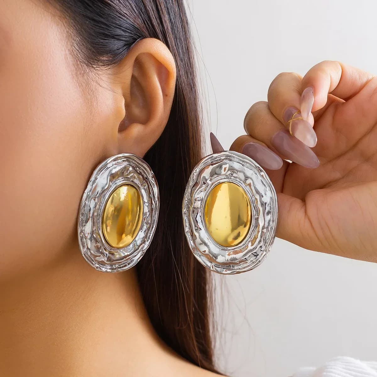 Orecchini a cerchio oversize lucidi e vistosi da donna, placcati oro, a goccia, classici ed eleganti, gioielli a cerchio spesso