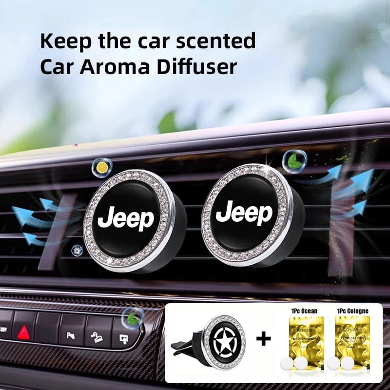 Deodorant for cars, solid perfume, mounting clip for Jeep Wrangler Renegade Compass Grand Cherokee Patriot Rubicon