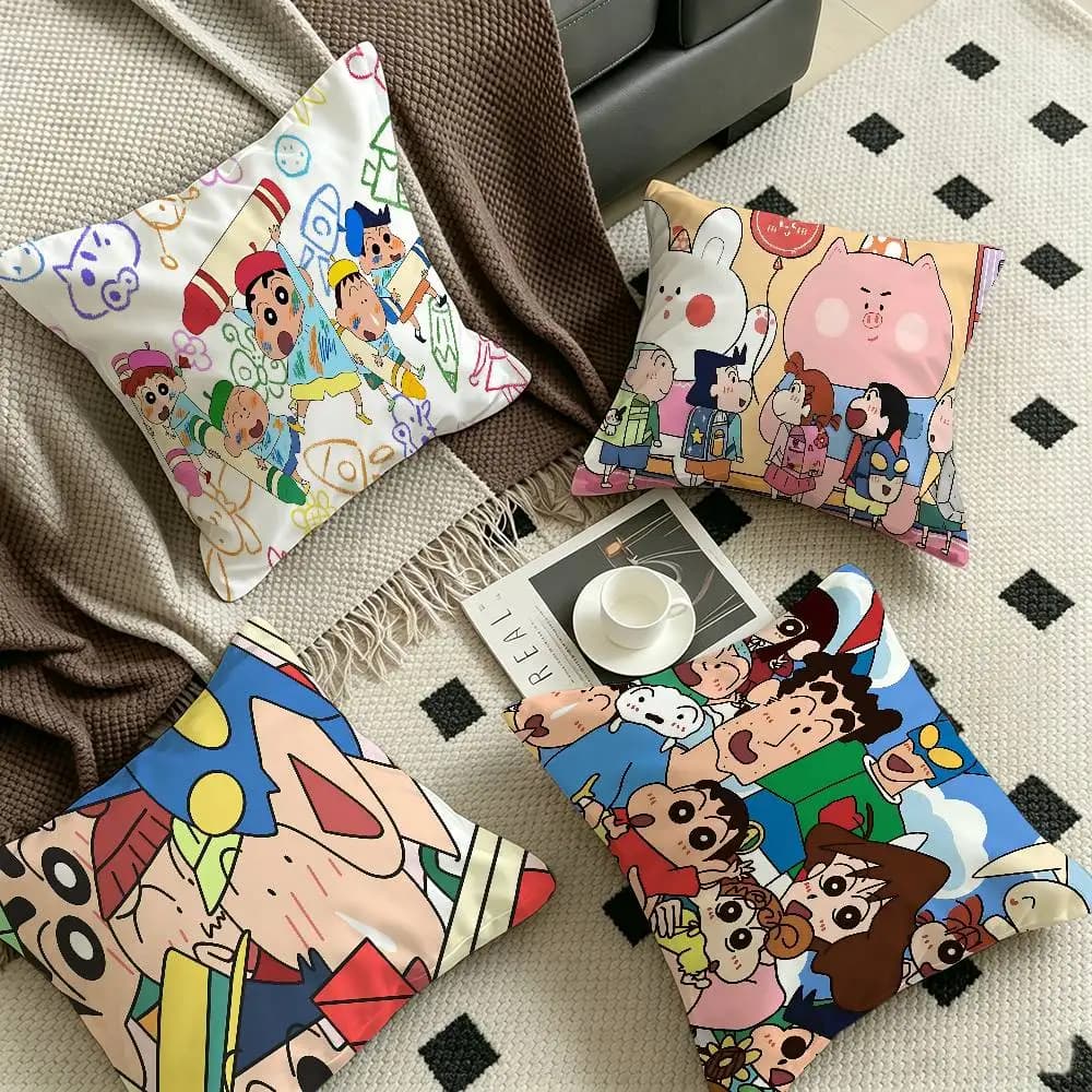 Anime C-Crayon Cartoon Shin-chans Pillow Anime Pillow Sofa Bed Head Pillow Cover Cushion Cover 45x45 cm Fashion