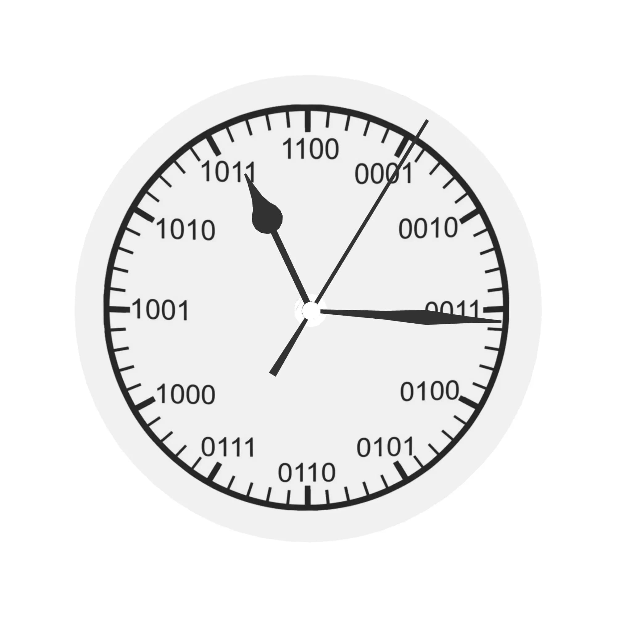 Binary numbers Wall clock Binary wall clock Room decoration Quiet round watch for bedroom Living room Kitchen Home