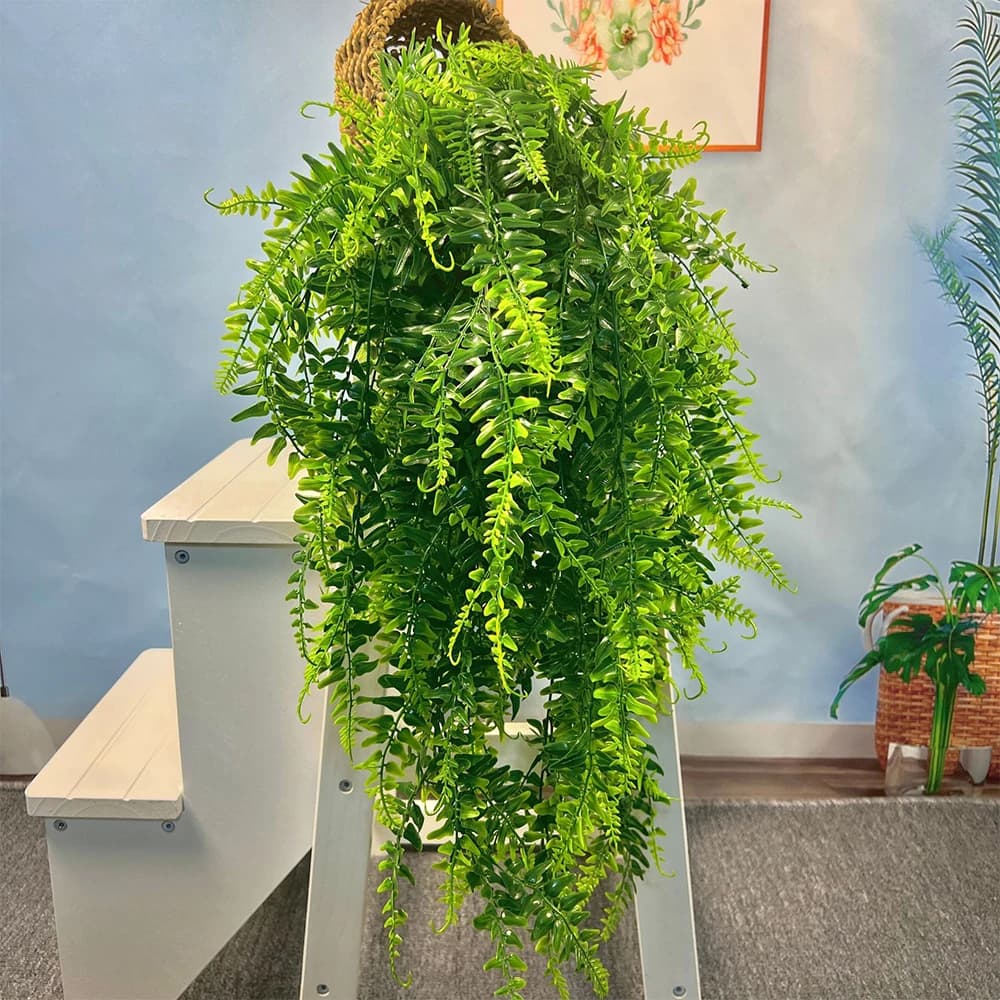 90 cm Persiano Felce Foglie Viti Home Room Decor Appeso Pianta Artificiale Foglia di Plastica Erba Festa di Nozze Parete Balcone Decorazione FAI DA TE