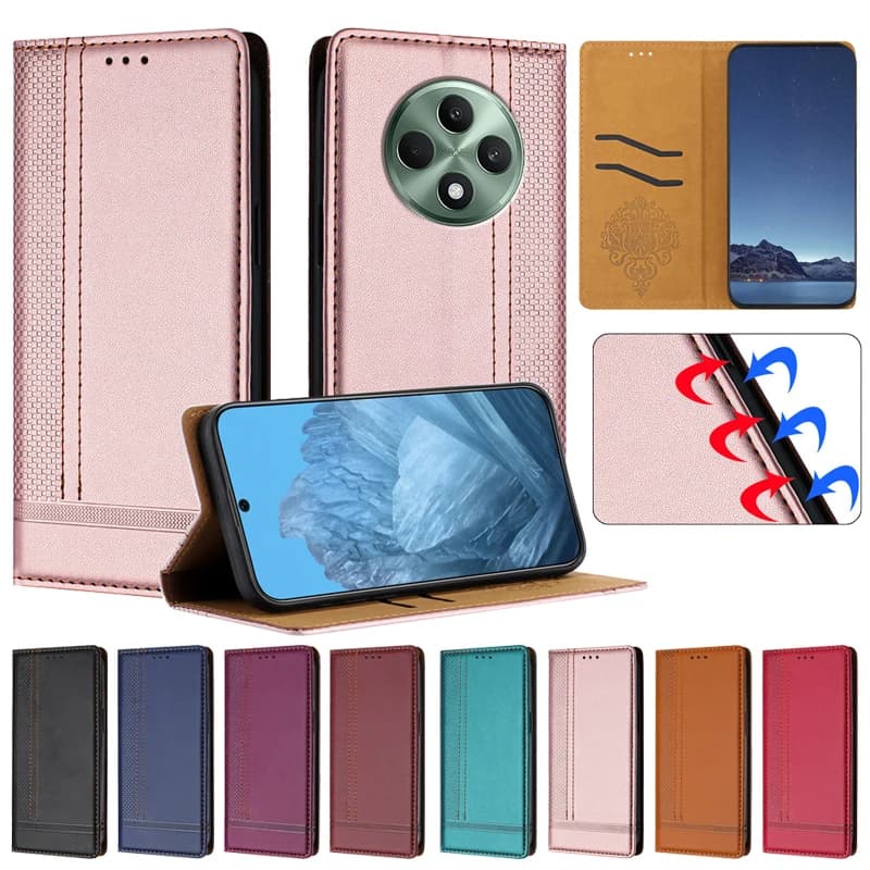 Custodia a portafoglio in pelle HX006 per OPPO Reno 11 11F 10 9 8T 8Z 7Z 7 Reno8 T Lite 5G 4G con funzione stand e protezione per telefono