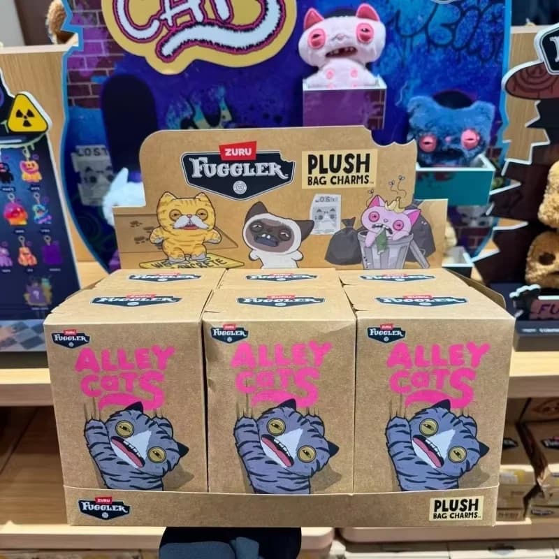 Nuova Offerta: Ciondoli Originali Fuggler Alley Cats in Peluche - Serie Blind Box, Portachiavi da Collezione, Giocattoli in Peluche, Simpatici Regali a Sorpresa