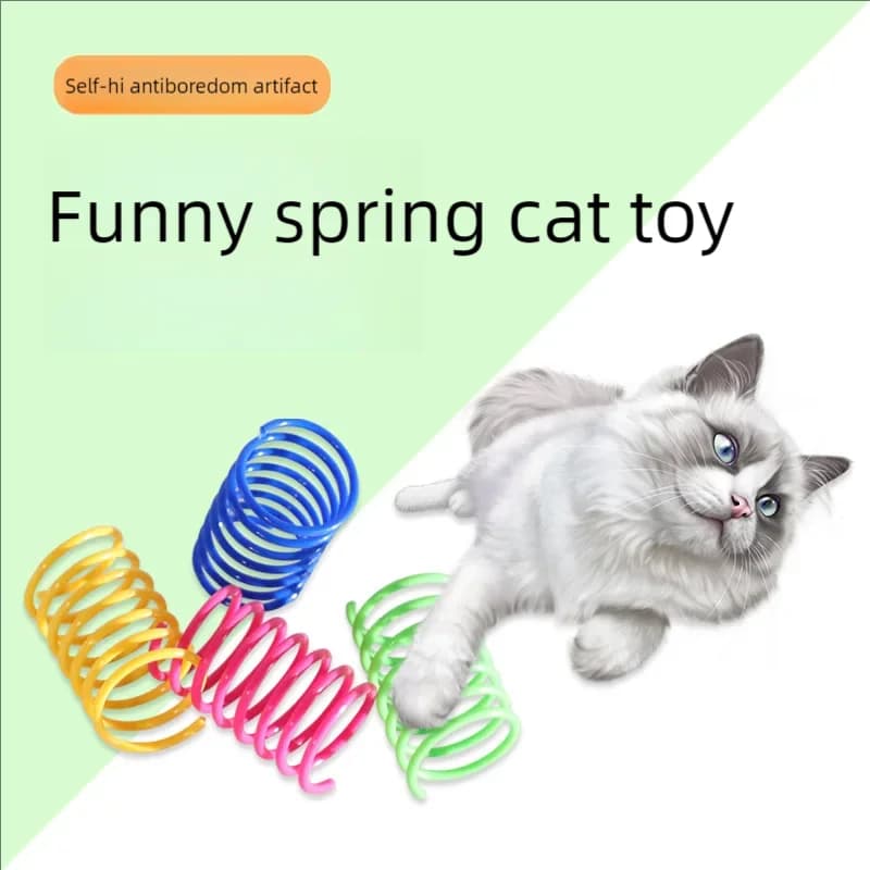Giocattoli a molla per gatti Giocattolo colorato per molle a spirale con bobina per gattini Giocattolo interattivo per animali domestici creativo in plastica durevole Nuovo