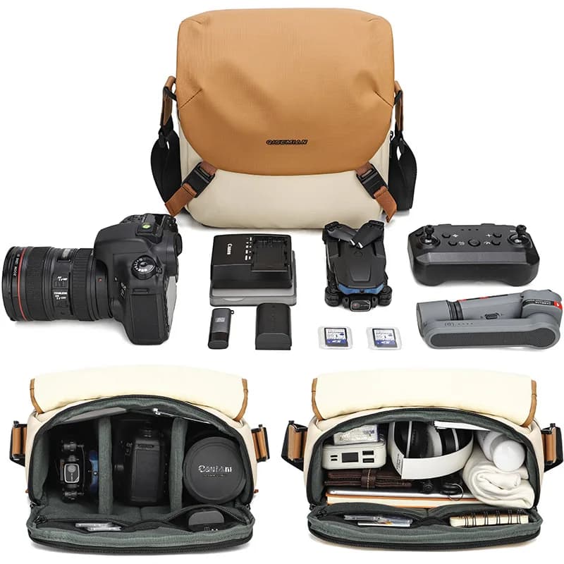 Zaino Fotografico Portatile Impermeabile Borsa a Tracolla per Fotocamera