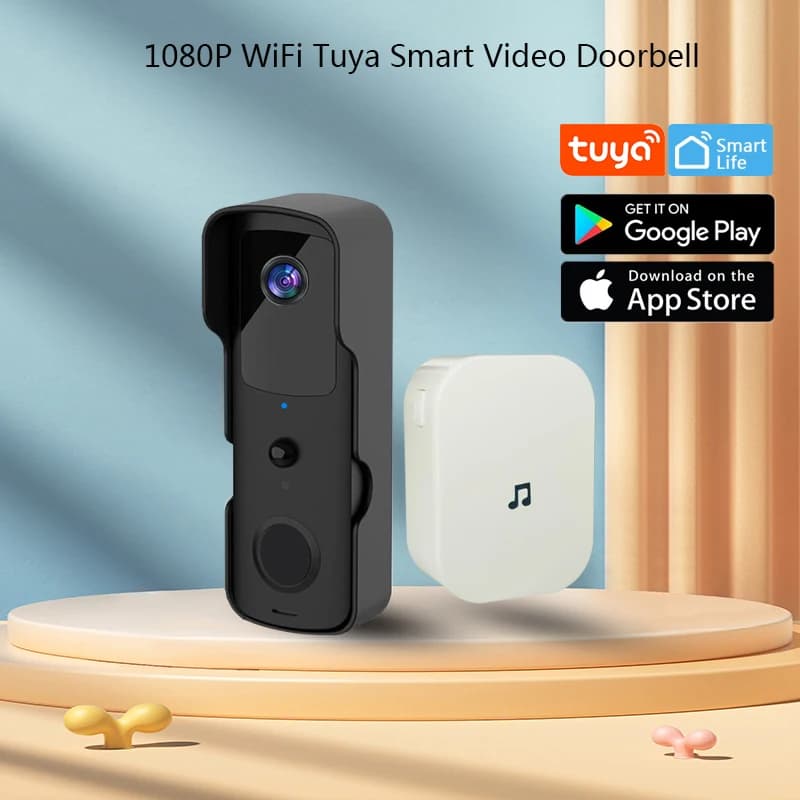 Smart Tuya WIFI campanello HD 1080P Video Outdoor Wireless Home campanello impermeabile batteria citofono altoparlante fotocamera del telefono