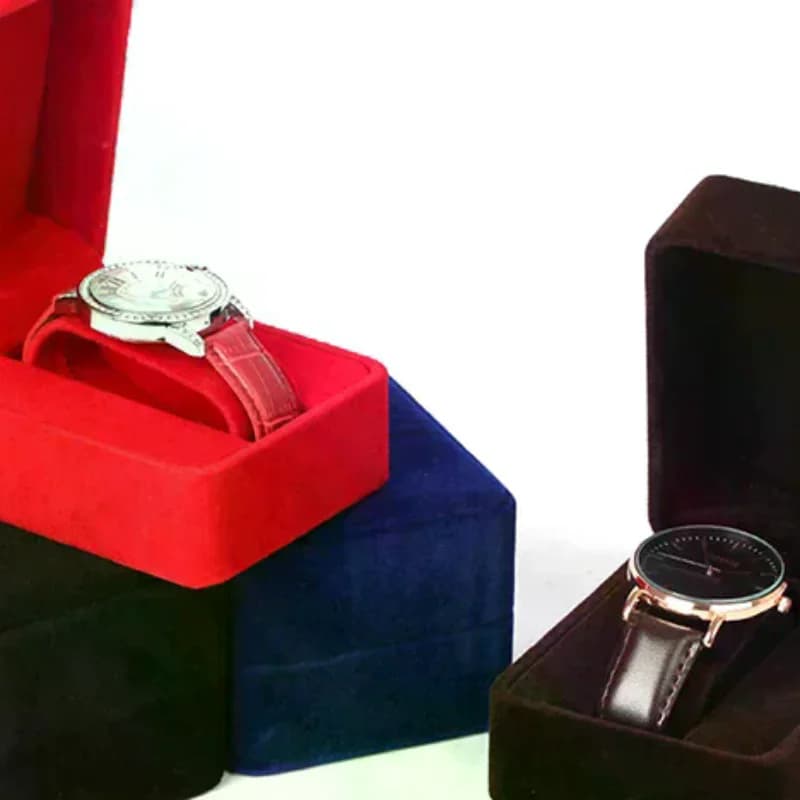 Velvet Watches Box with Rounded Angles, Smartwatch Case, Jewelry and Accessories, Elegant Business Pack