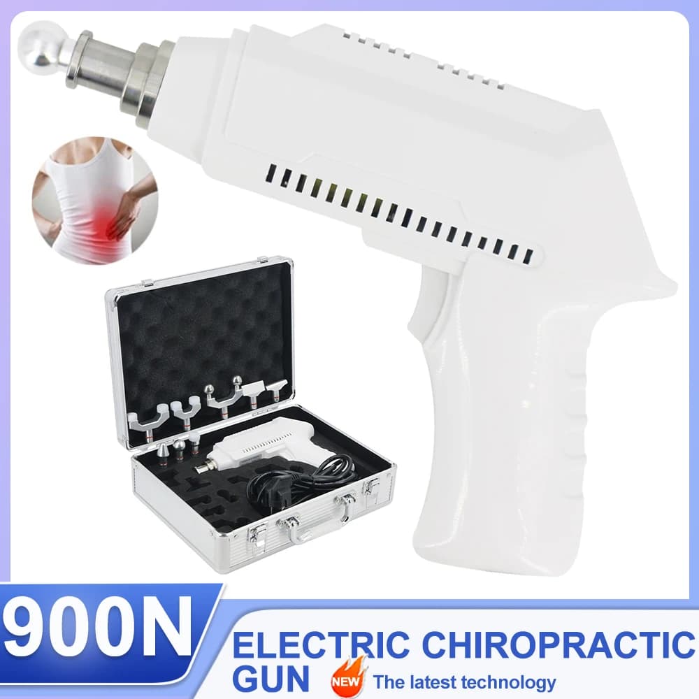New Electric Gun for Correction 900N, Adjustable Portable Cervical Massage, Chiropractic Instrument for Impulses and Massage of Vertebral Column