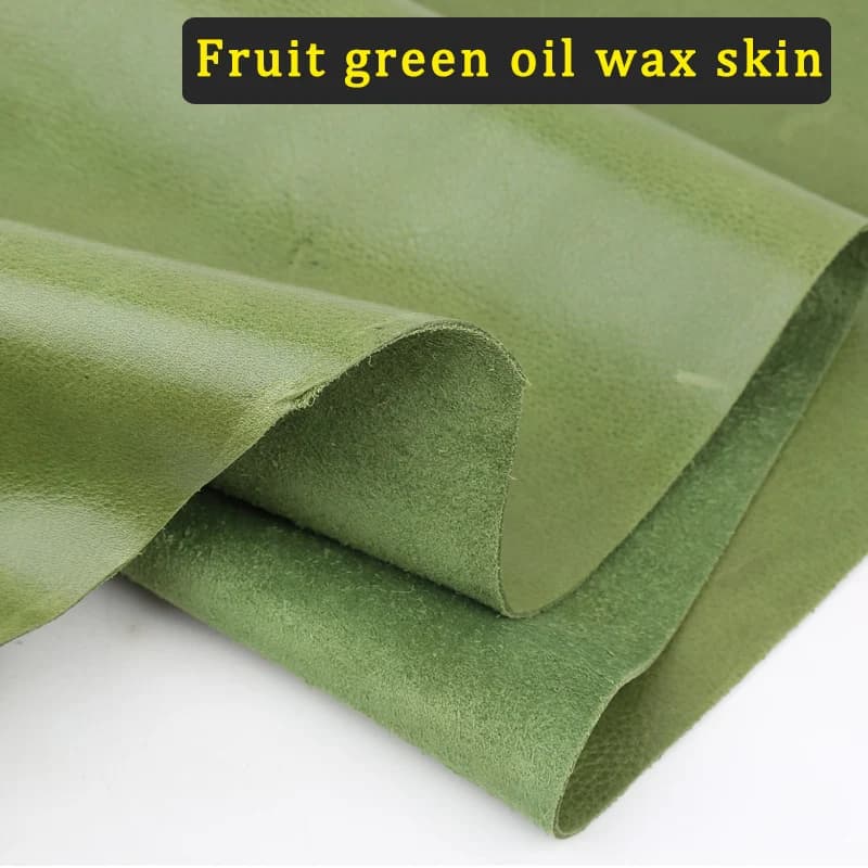 Pelle cerata a olio con strato superiore verde frutta, vera pelle, divano in stile europeo, testiera, cuscino del sedile, tessuto in pelle spesso 1,2 mm